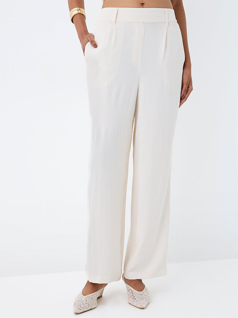Wardrobe Off-White Straight-Leg High-Rise Trousers