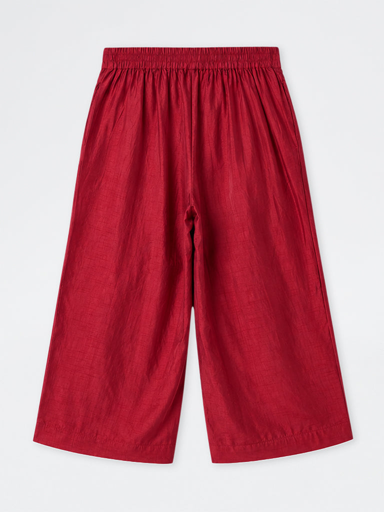 Diza Red Solid Pants
