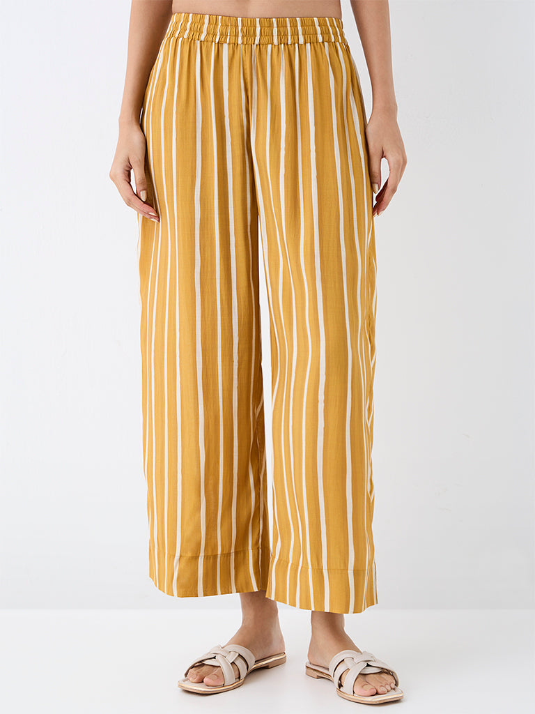 Utsa Yellow Striped Pants