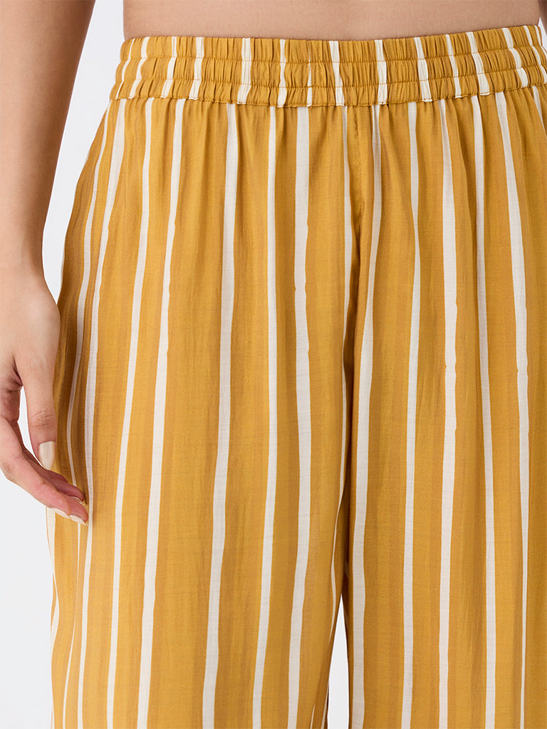 Utsa Yellow Striped Pants