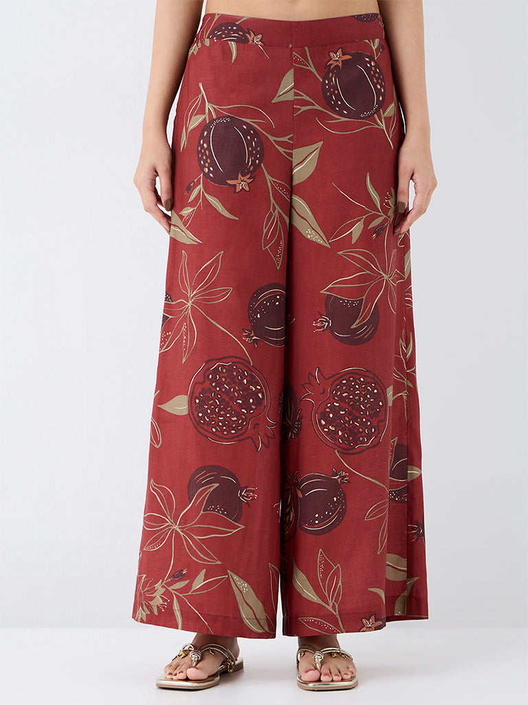 Utsa Rust Anar Printed Palazzos