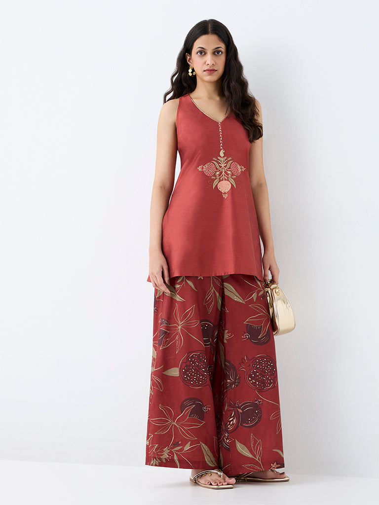 Utsa Rust Anar Printed Palazzos