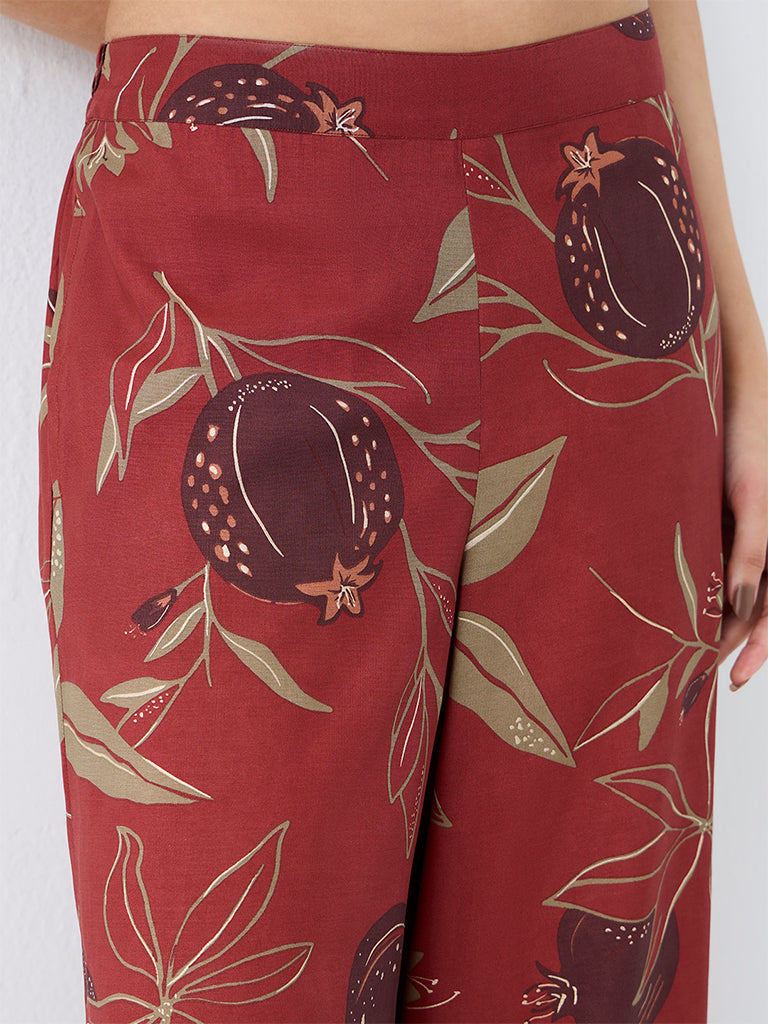 Utsa Rust Anar Printed Palazzos