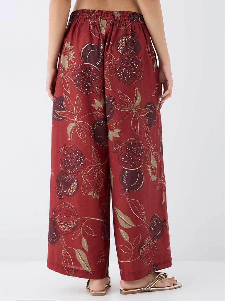 Utsa Rust Anar Printed Palazzos