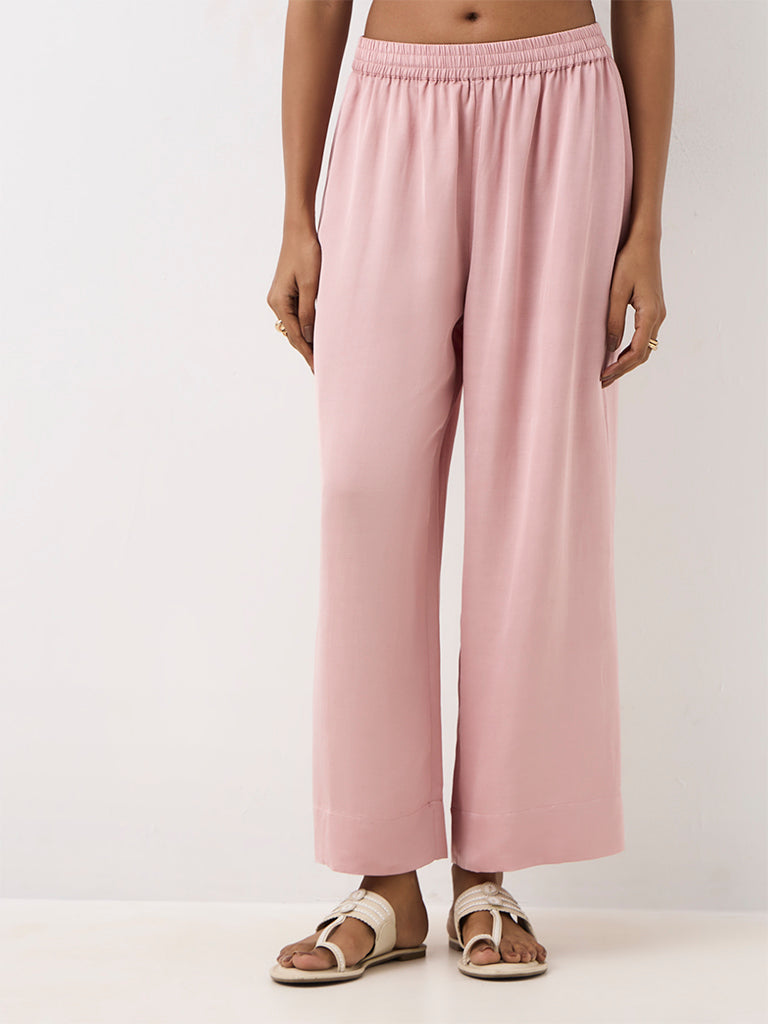 Zuba Pink Solid Pants