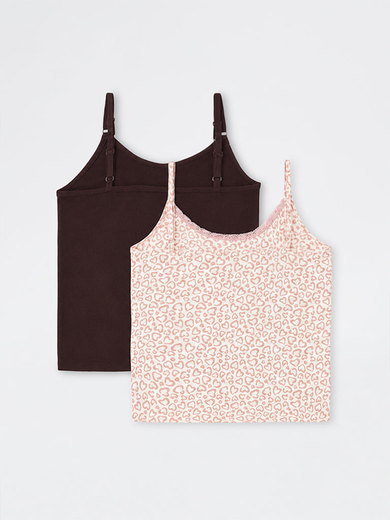 Superstar Off-White Cotton-Blend Camisoles - Pack of 2