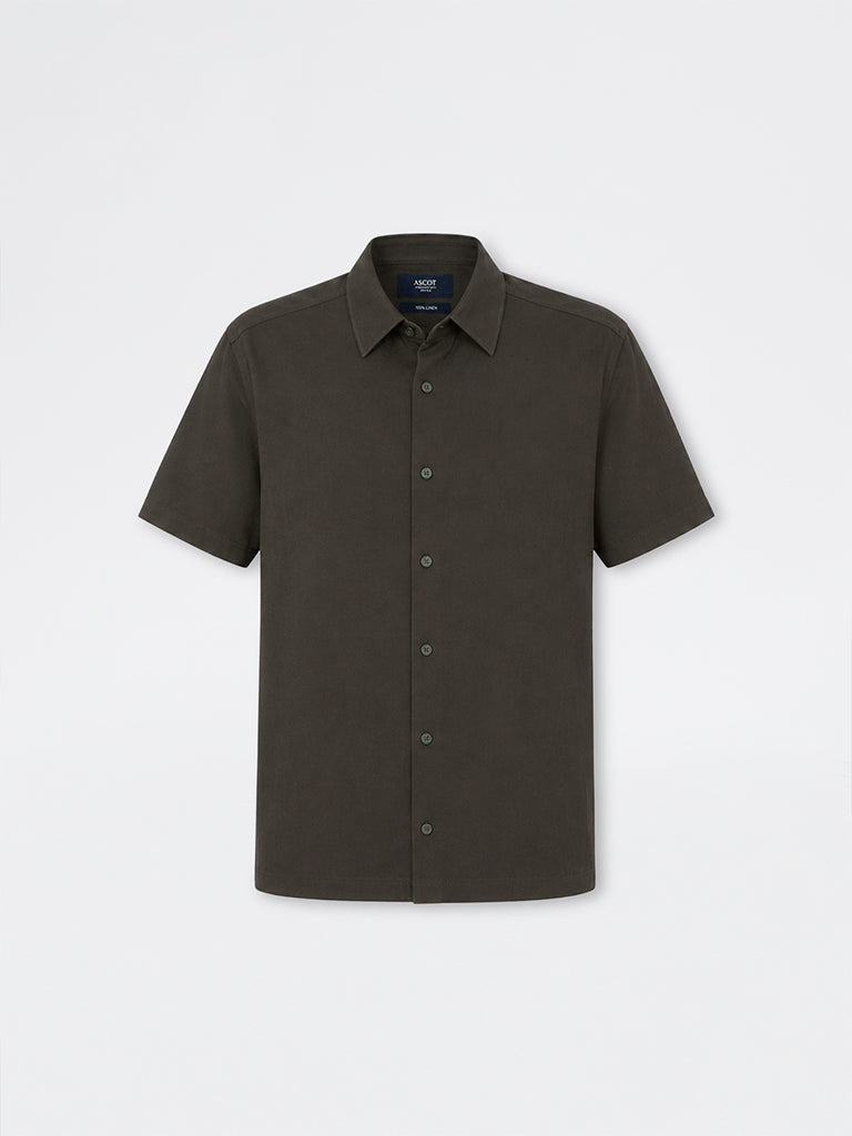 Ascot Dark Olive Solid Relaxed-Fit Shirt