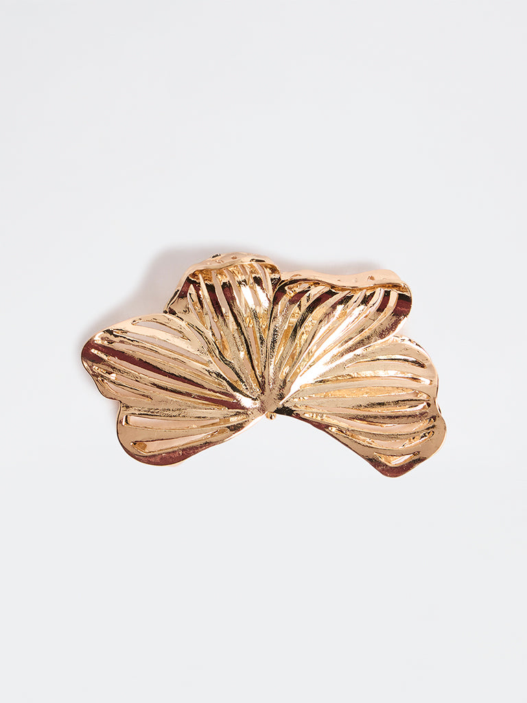 Westside Accessories Gold Floral Hair Buckle Clip