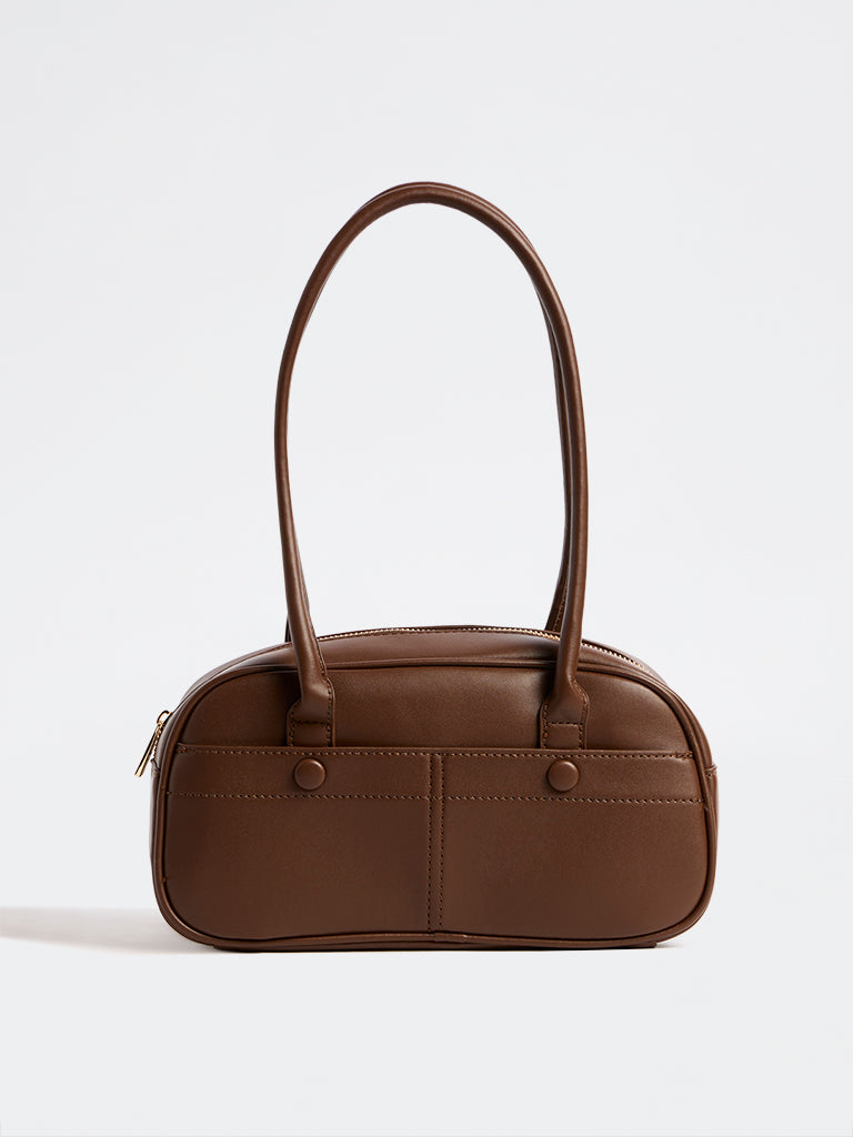 Westside Brown Solid Bowling Bag