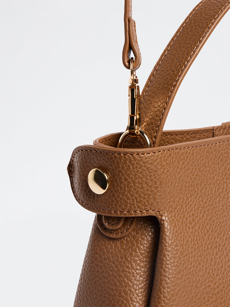 Westside Brown Textured Sling Bag