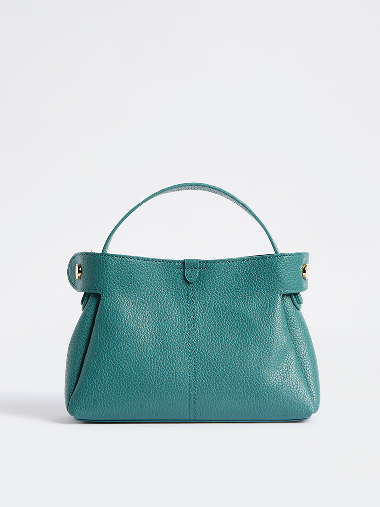 Westside Teal Textured Sling Bag