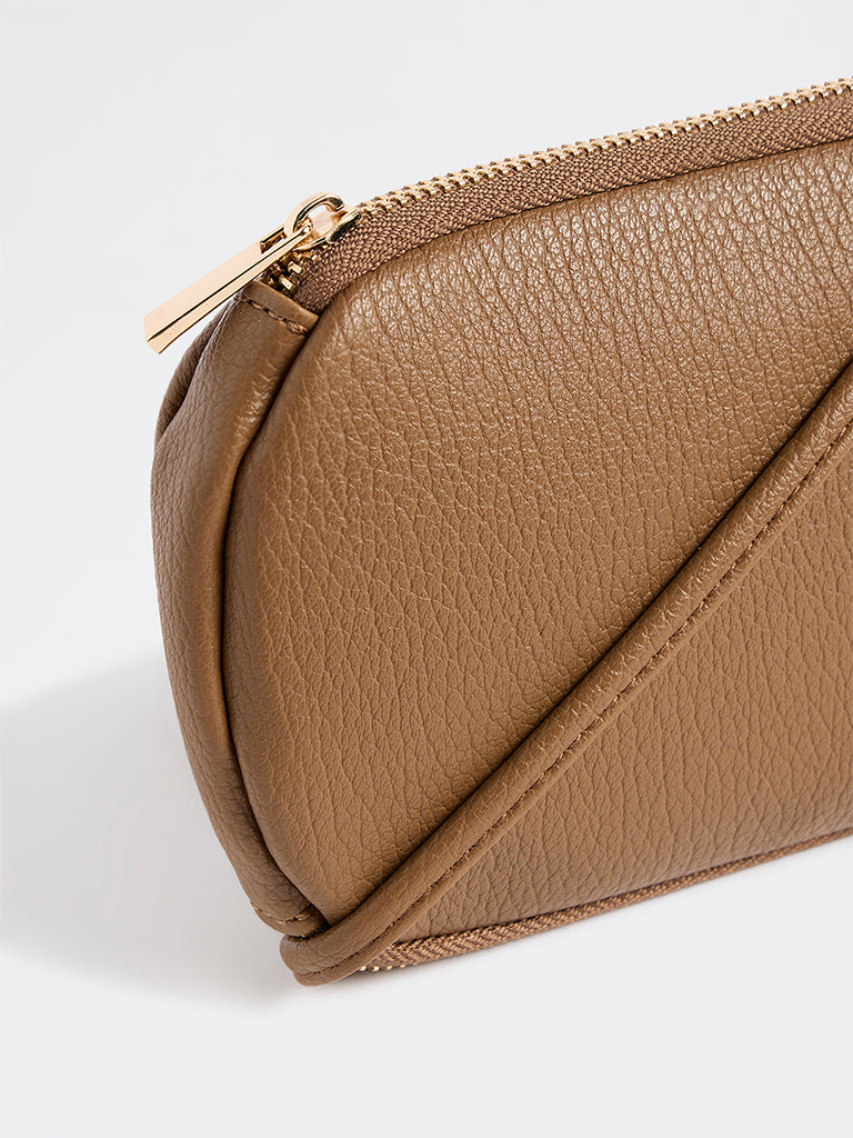 Westside Brown Textured Phone Sling Bag
