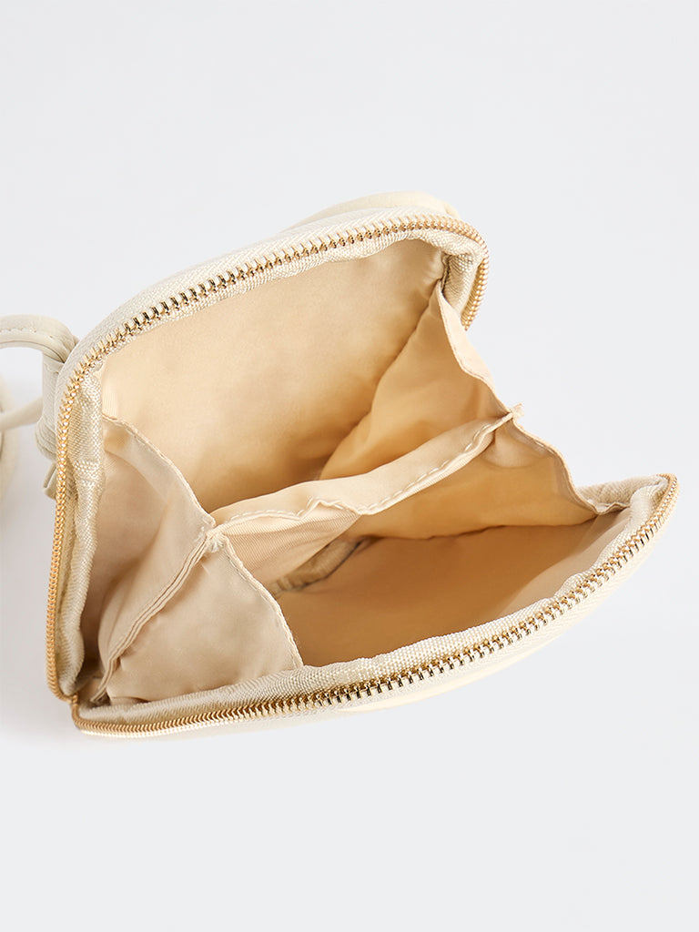 Westside Off-White Textured Phone Sling Bag