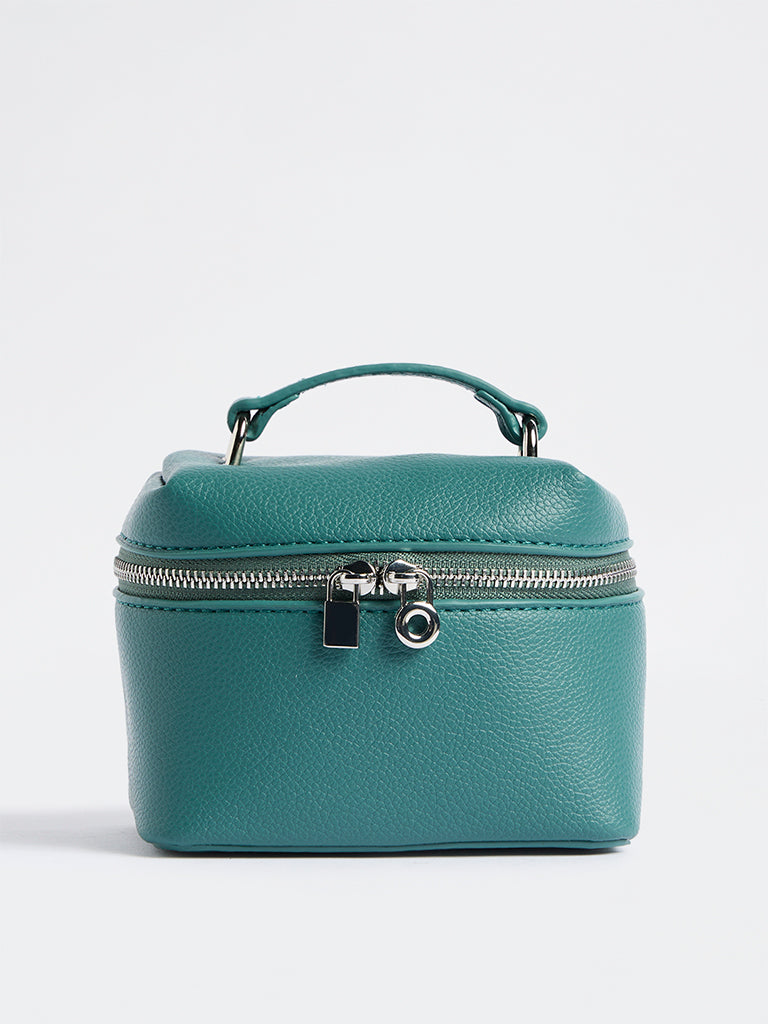 Westside Teal Textured Nano Crossbody Sling Bag