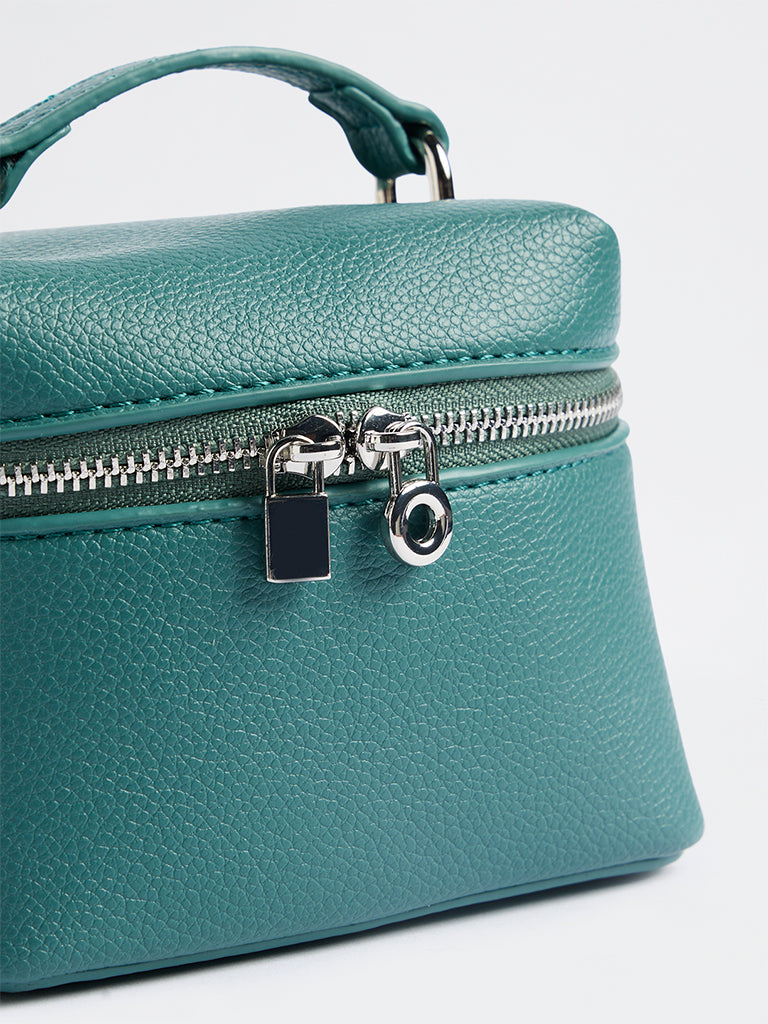 Westside Teal Textured Nano Crossbody Sling Bag