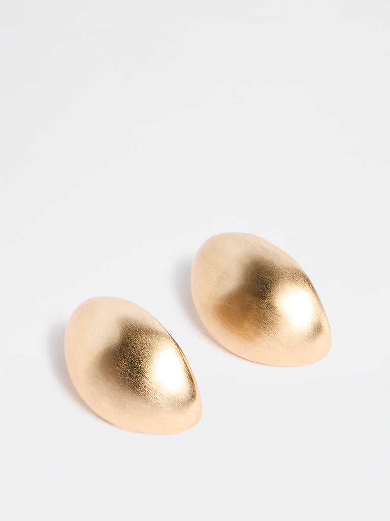 Westside Accessories Gold Puffy Statement Earrings