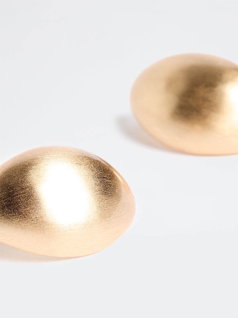 Westside Accessories Gold Puffy Statement Earrings