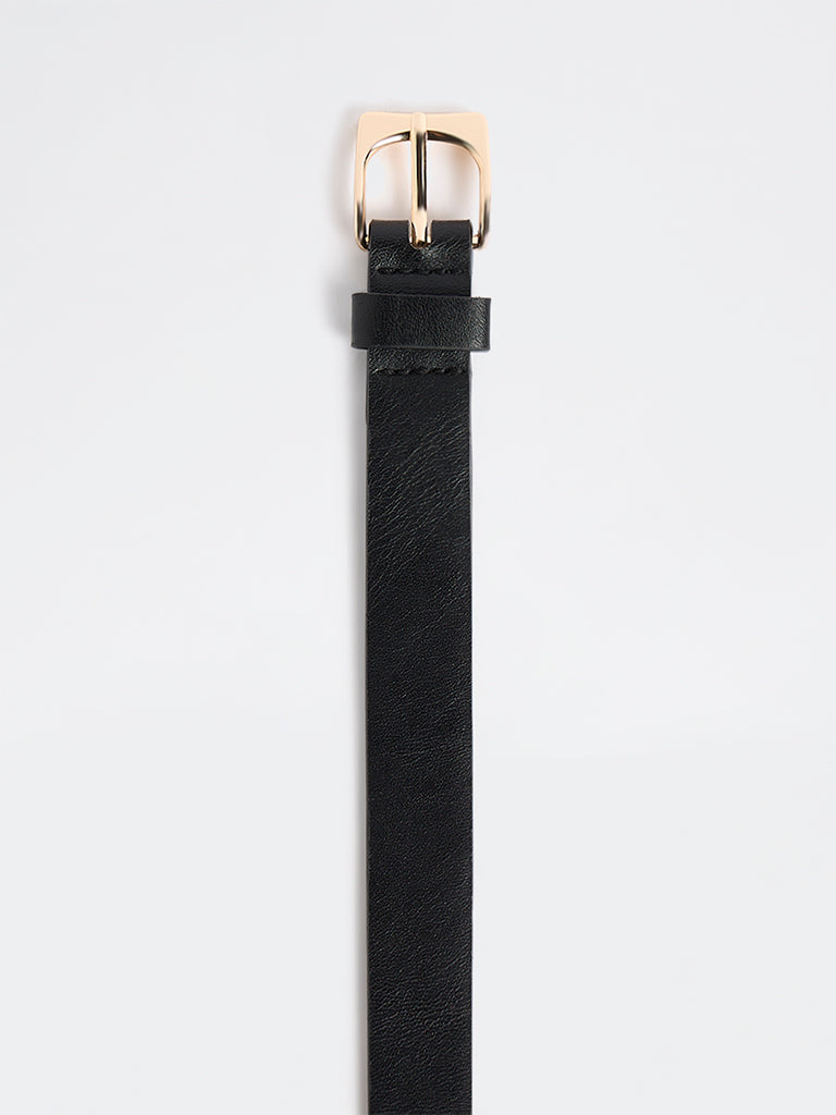 Westside Accessories Black Square Buckle Belt