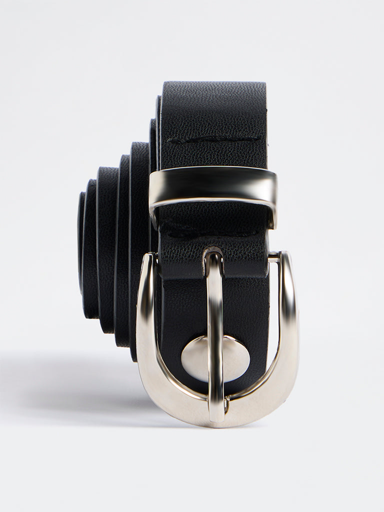 Westside Accessories Black Stud-Detail Buckle Belt