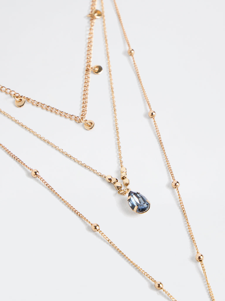 Westside Accessories Gold 3-Layer Dainty Y-Chain Necklace