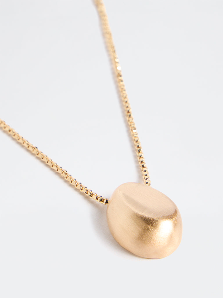 Westside Accessories Gold Puffy Pendant Chain Necklace