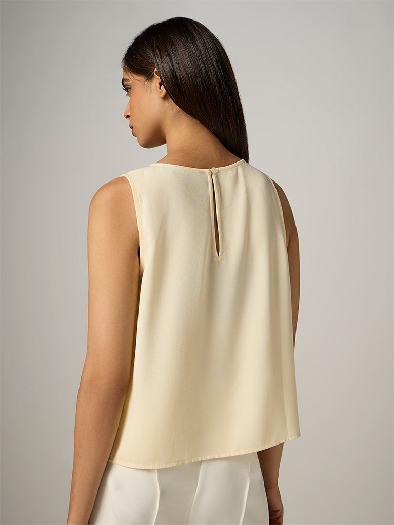 Wardrobe Light Yellow Pintuck Detail Top