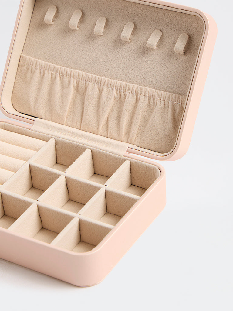 Westside Accessories Blush Pink Quilted Rectangular Jewellery Box