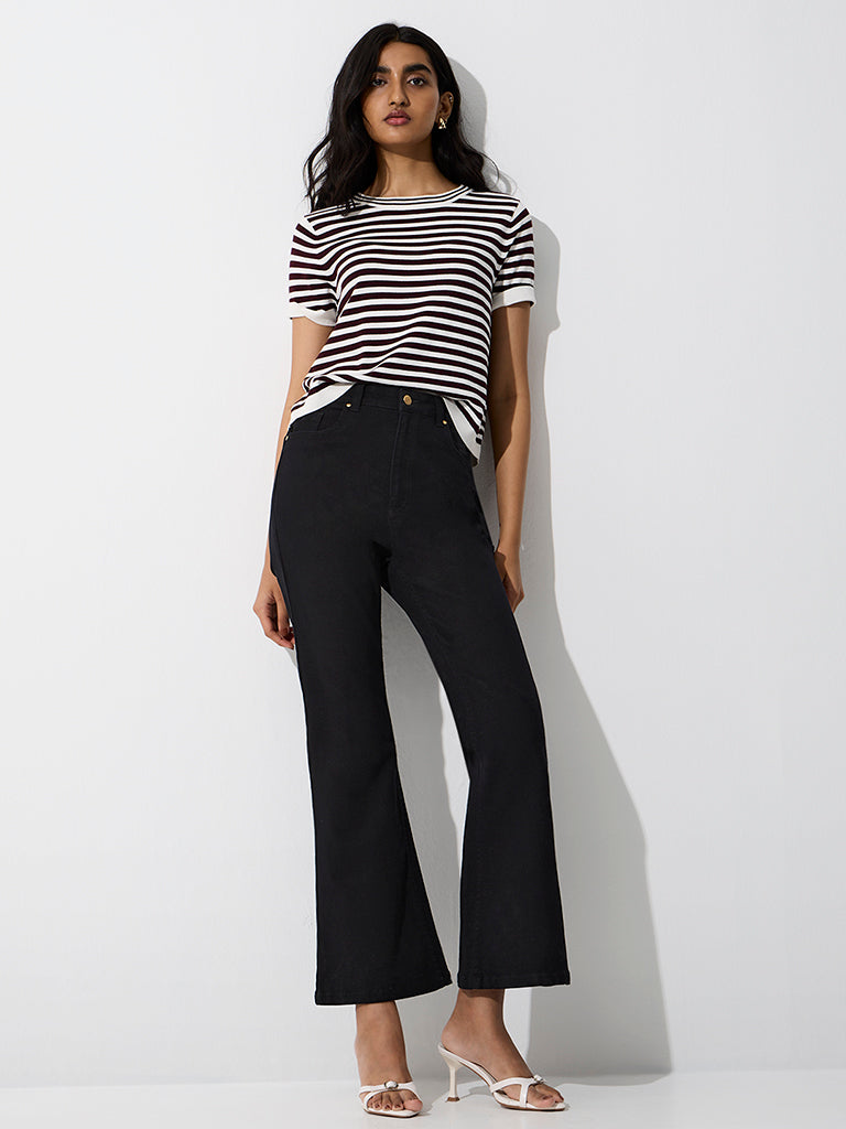 LOV Black High-Rise Flared Jeans