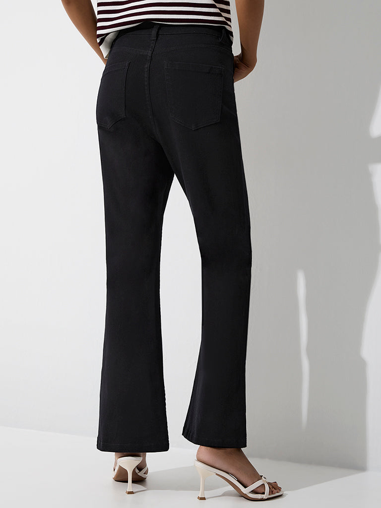 LOV Black High-Rise Flared Jeans