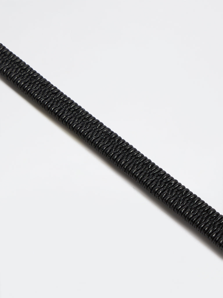 Westside Accessories Black Buckle Detailed Stretch Belt