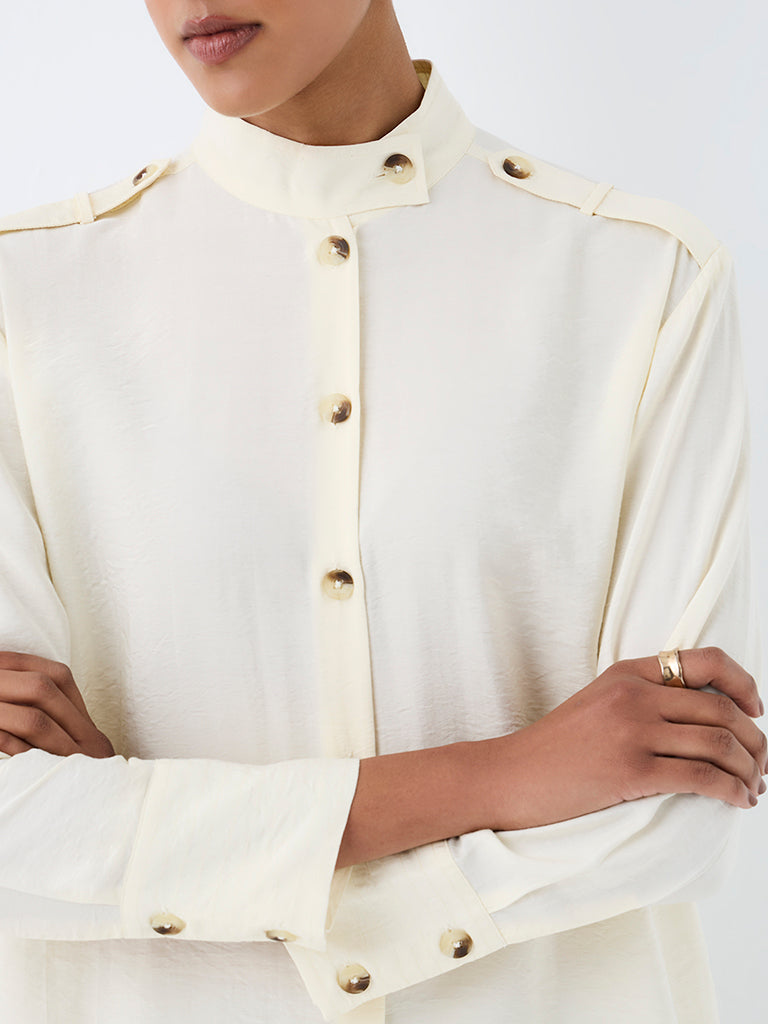 Wardrobe Cream Solid Shirt