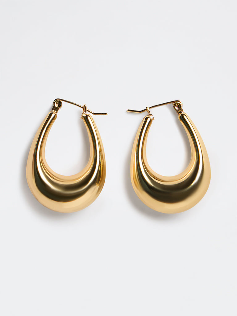Westside Accessories Gold U-Shaped Hoop Earrings