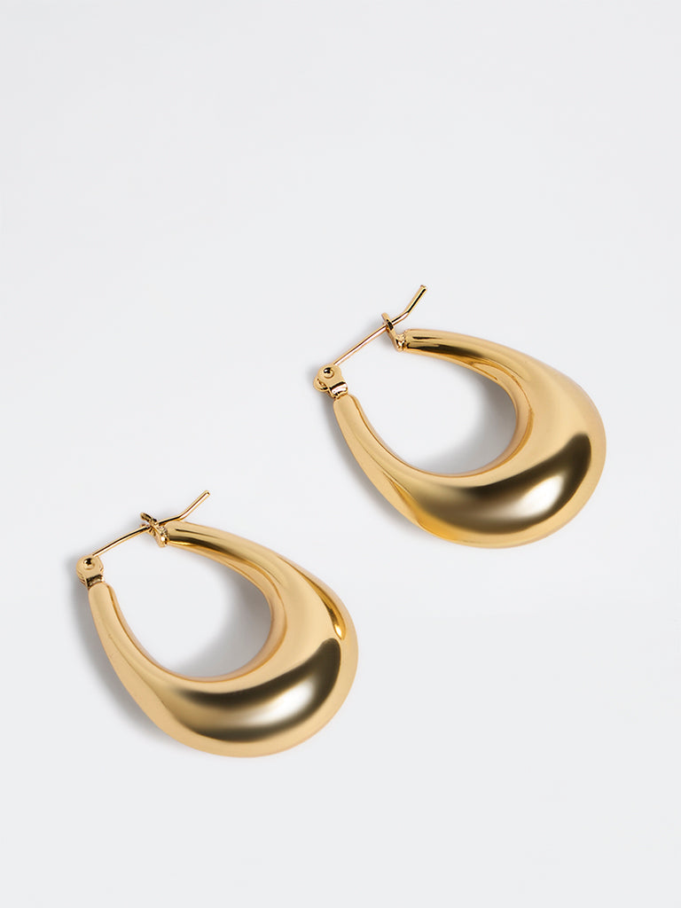 Westside Accessories Gold U-Shaped Hoop Earrings