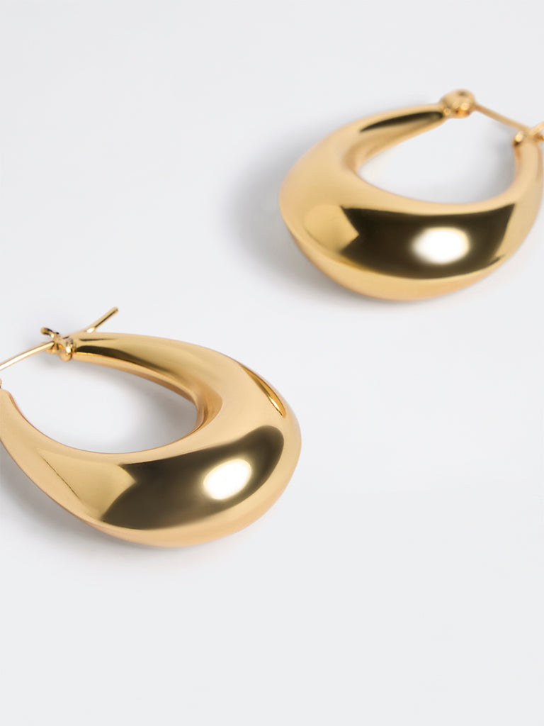 Westside Accessories Gold U-Shaped Hoop Earrings