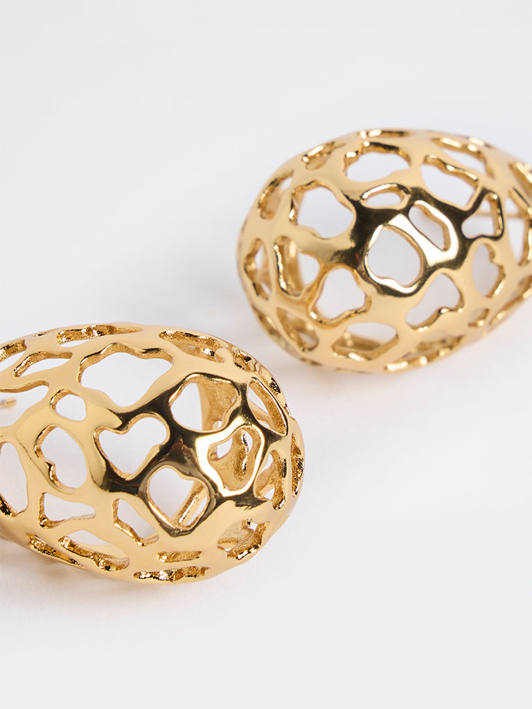 Westside Accessories Gold Cut-Out Teardrop Earrings