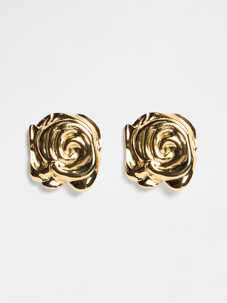 Westside Accessories Gold Rosette Stud Earrings