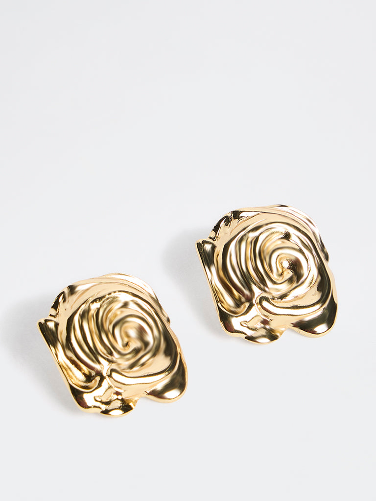 Westside Accessories Gold Rosette Stud Earrings