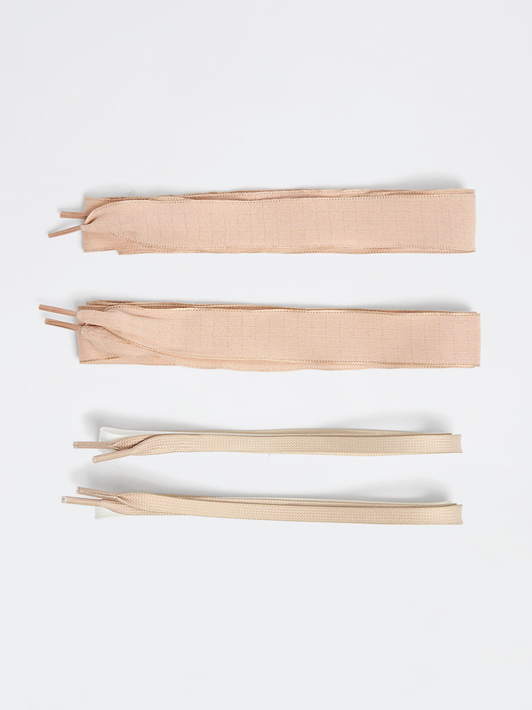 LUNA BLU Brown & Pink Polka-Dot Ribbon Shoelaces - Pack of 2