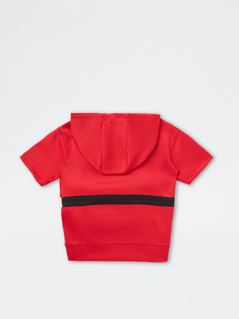 HOP Kids Boys Red Bag Detailed Hooded Sweatshirt