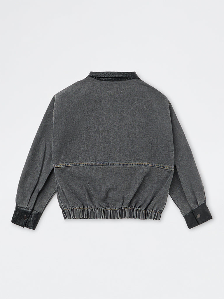 Y&F Kids Boys Charcoal Denim Jacket
