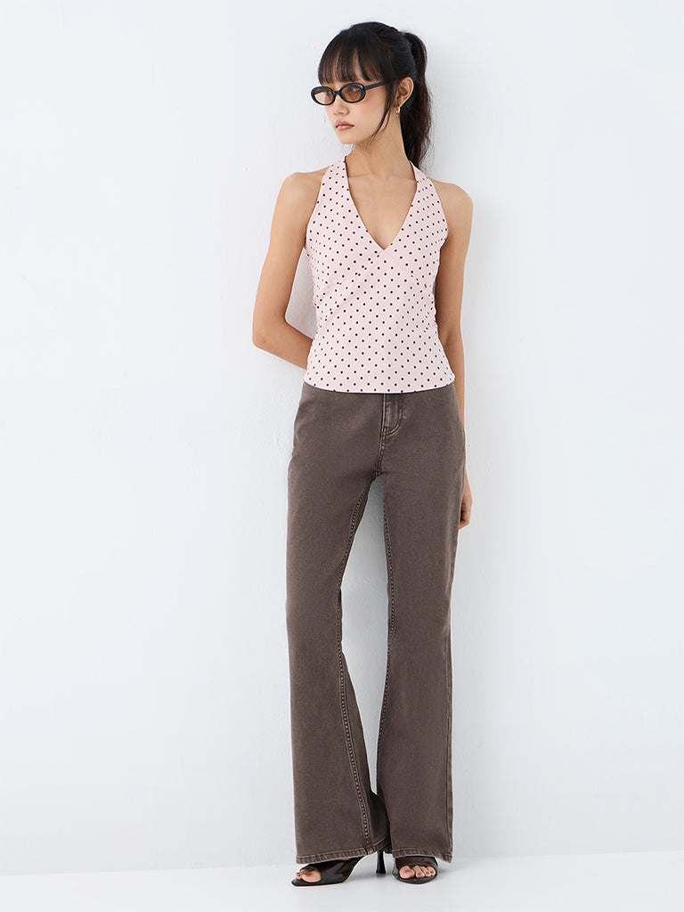 Nuon Pink Polka Dot Design Top