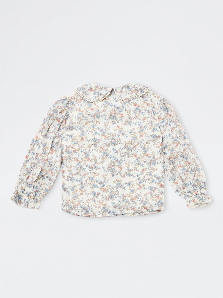 HOP Kids Girls Multicolour Floral Pattern Cotton Top