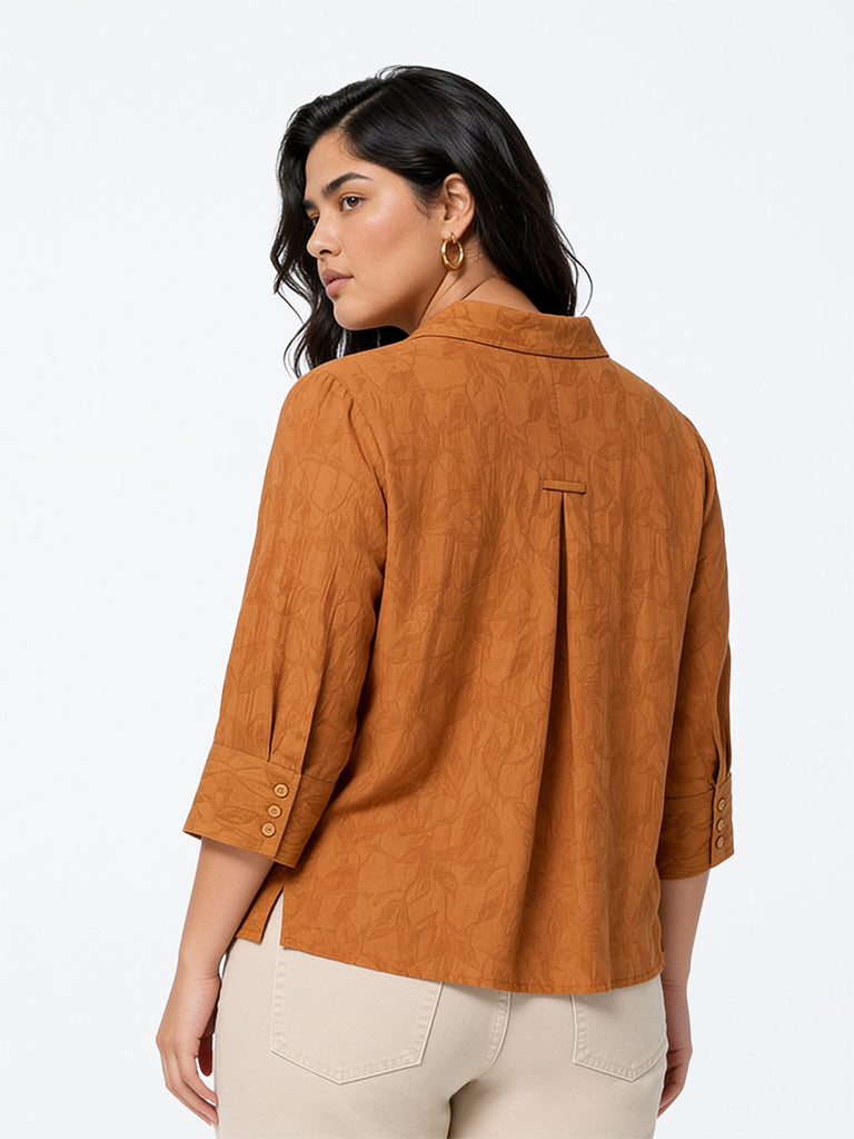 Gia Rust Botanical Jacquard Shirt