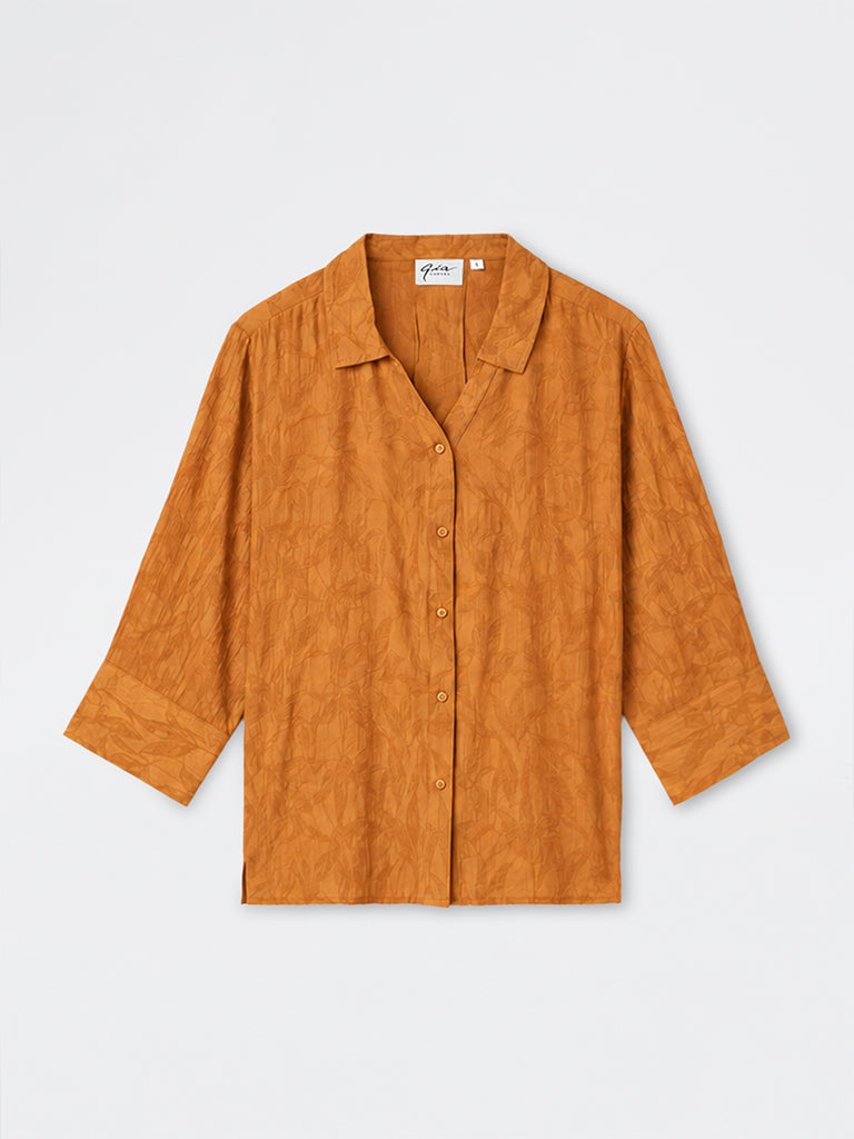 Gia Rust Botanical Jacquard Shirt