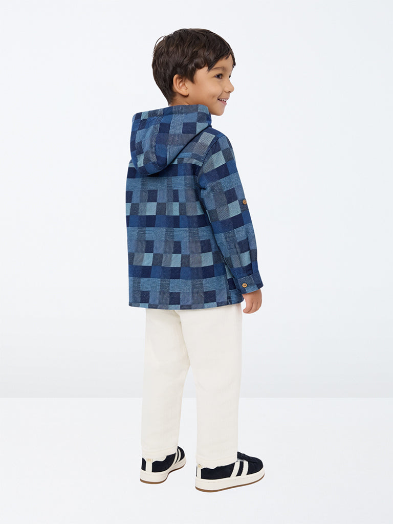 HOP Kids Boys Off-White Mid-Rise Cotton Trousers