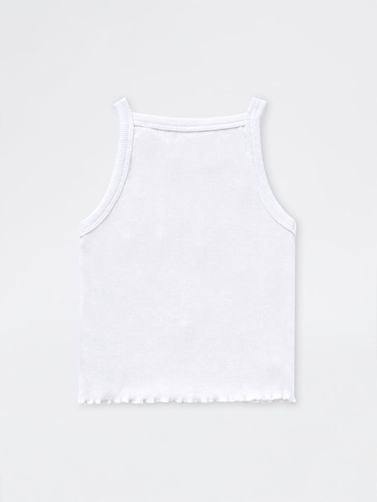 HOP Kids Girls White Butterfly Appliqué Cotton-Blend Top