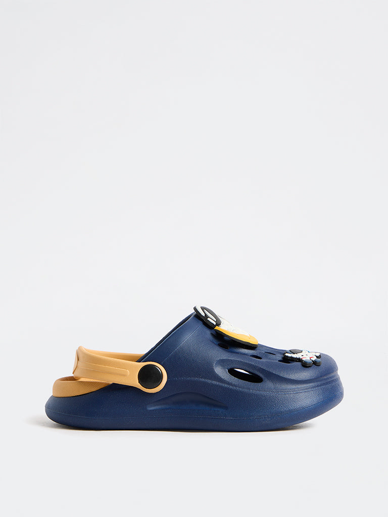 Yellow Navy Astronaut-Theme Clogs