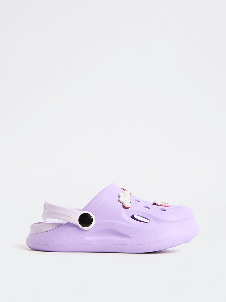 Yellow Lilac Applique Detail Clogs