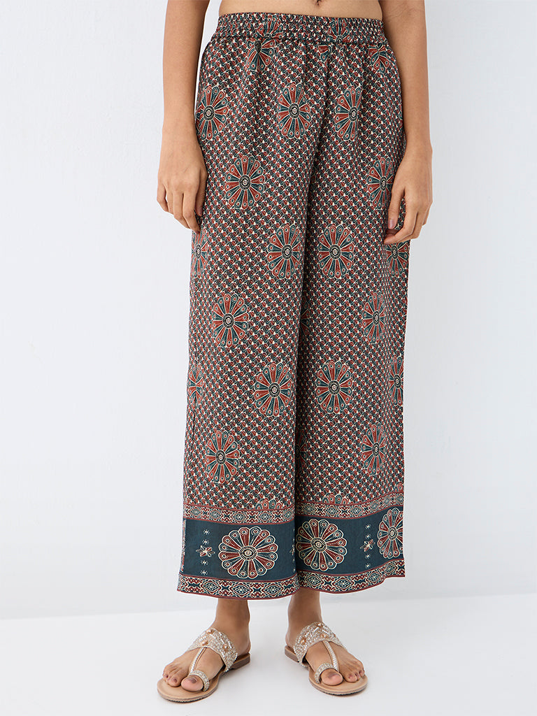 Utsa Multicolour Floral Printed Pants