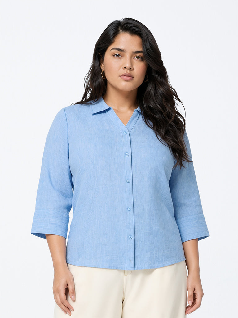 Gia Light Blue Melange Shirt